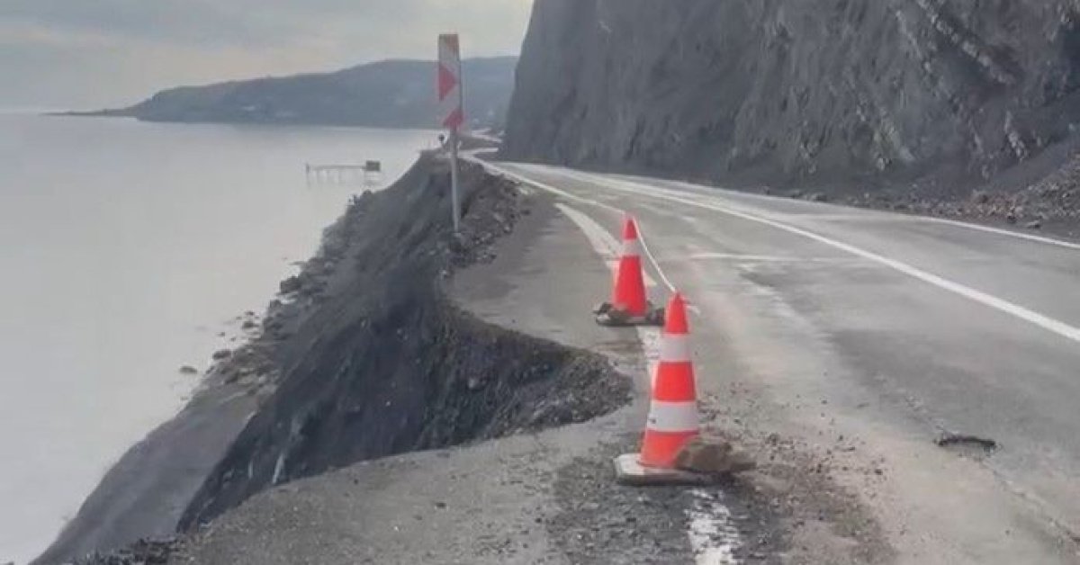 Son dakika: Şarköy’de heyelan yolu yuttu, sahil hattı kapandı
