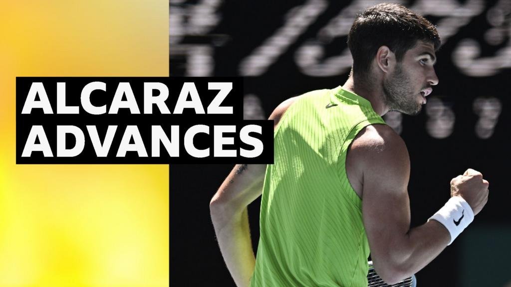 Australian Open: Carlos Alcaraz cruises to quarter-final in straight-set win