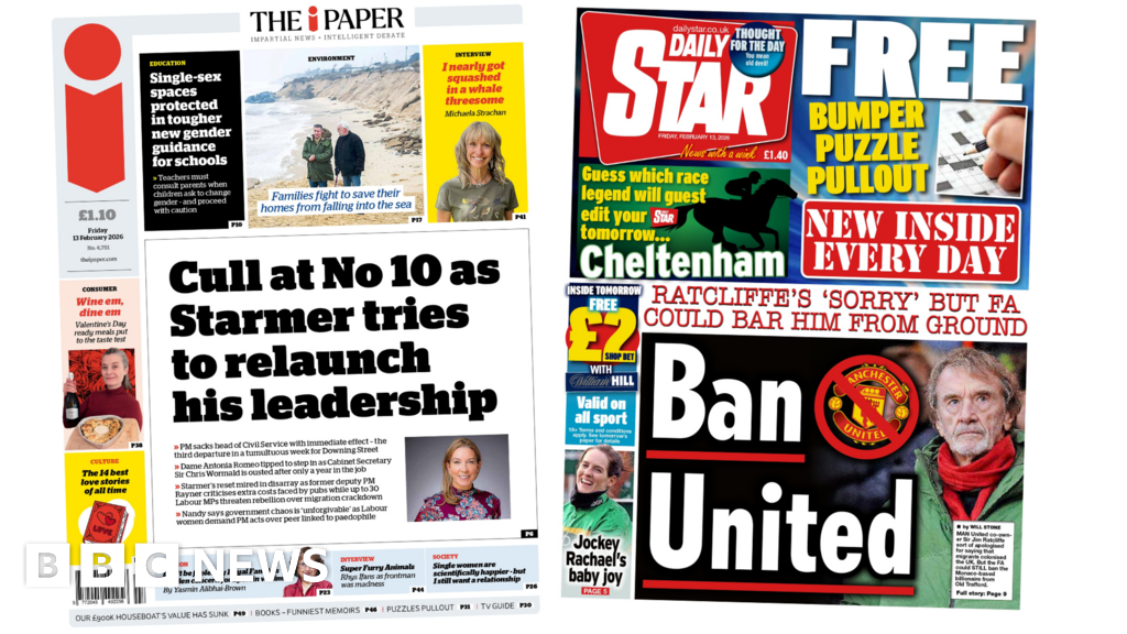 The Papers: 'Cull at No 10' and 'Ban United'